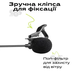 Профессиональный петличный микрофон BOYA BY-M1DM 3.5 мм микрофон петличка для телефона петличка для пк камеры, картинка 1