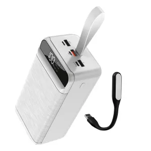 Повербанк Power Way QC60 на 60000 mAh 22.5W QC3.0 с быстрой зарядкой повербанк для смартфона планшета - Белый
