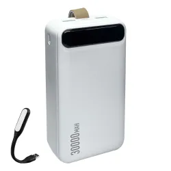 Повербанк Wekome WK WP-281 на 30 000 mAh powerbank для смартфона планшета кільцевої лампи — Білий