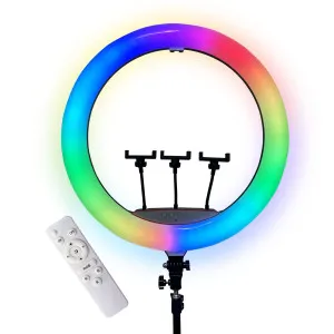 Светодиодная кольцевая лампа 56 см RGB лампа для селфи лампа для тик тока разноцветная