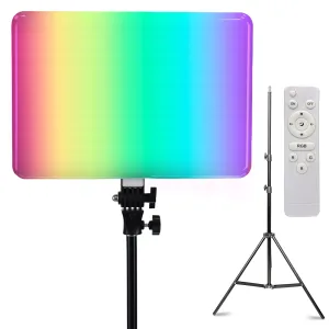 Прямоугольная светодиодная LED лампа PM-36 RGB для фото, видео 36х25 см со штативом 2,1 метр лампа для фона
