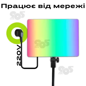 Прямоугольная светодиодная LED лампа PM-36 RGB для фото, видео 36х25 см со штативом 2,1 метр лампа для фона, картинка 2