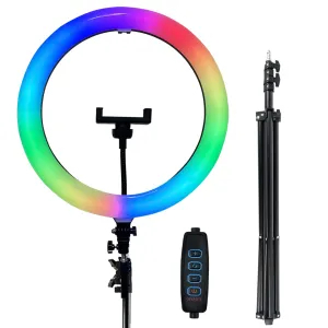 Кольцевая лампа 30 см RGB 3D со штативом на 2м лампа для селфи лампа для тик тока