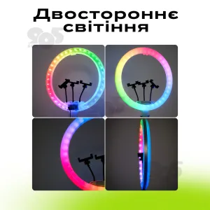 Кольцевая лампа 45 см 3D RGB с усиленным штативом на 2,1 м лампа для селфи лампа для тик тока, картинка 2