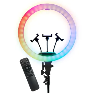 Кольцевая лампа 56 см 3D RGB со штативом на 2м лампа для селфи лампа для тик тока
