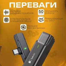 Профессиональный беспроводной микрофон петличка Type-C WM1-T-c одинарный с кейсом, картинка 1