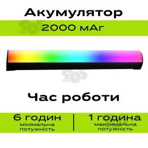 Світлодіодна лампа RGB stick M09 30 см з триногою відеосвітло для селфі лампа для тік току селфі стік лампа жезл, картинка 2