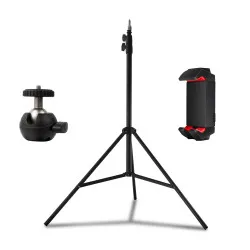 Усиленный штатив RTH-1 2.1 м с зажимом держателем на 360 для смартфона и планшета