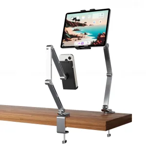 Пантограф тримач для телефону і планшета гнучкий на струбцині Rotating Tablet Holder підставка настільна