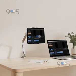 Пантограф тримач для телефону і планшета гнучкий на струбцині Rotating Tablet Holder підставка настільна, картинка 1