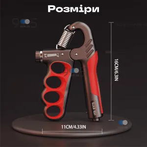 Эспандер кистевой 5-100кг со счетчиком нажатий с регулировкой нагрузки пружинный эспандер для кисти - Оранжевый, картинка 2
