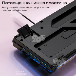 Игровая клавиатура с подсветкой тихая геймерская клавиатура для пк компа для игр гейминга - Розово-белый, картинка 1