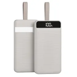 Повербанк PowerWay QC30 30000 mAh 22.5W powerbank для смартфона планшета кольцевой лампы - Белый