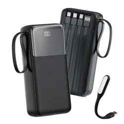 Повербанк Linkage LKP-58 30000 mAh 22,5W Power bank solar повербанк вбудованими кабелями для телефону планшета