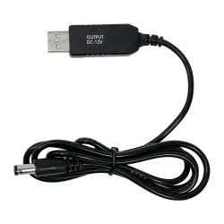 Кабель для роутера от повербанка с преобразователем на 9V/12V, DC 2.1x5.5mm, USB 5V->9V/12V, 1м. Кабели и адаптеры