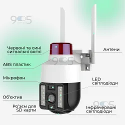 Уличная ip камера видеонаблюдения IP WiFi Q15 v380 3 Мп поворотная с удаленным доступом с передачей на телефон, картинка 1