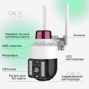 Уличная ip камера видеонаблюдения IP WiFi Q15 v380 3 Мп поворотная с удаленным доступом с передачей на телефон, картинка 1